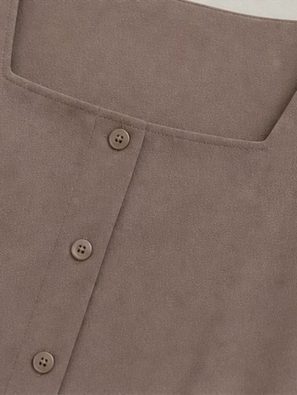 Taupe Ruffle Blouse - Picture 4 of 6